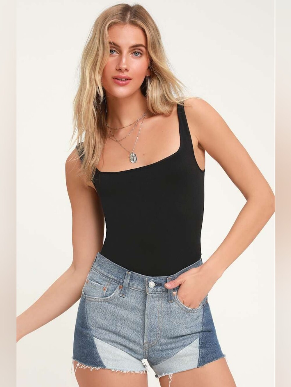 NWT Levi's 501 Mid-Rise Patchwork Denim Cutoff Shorts